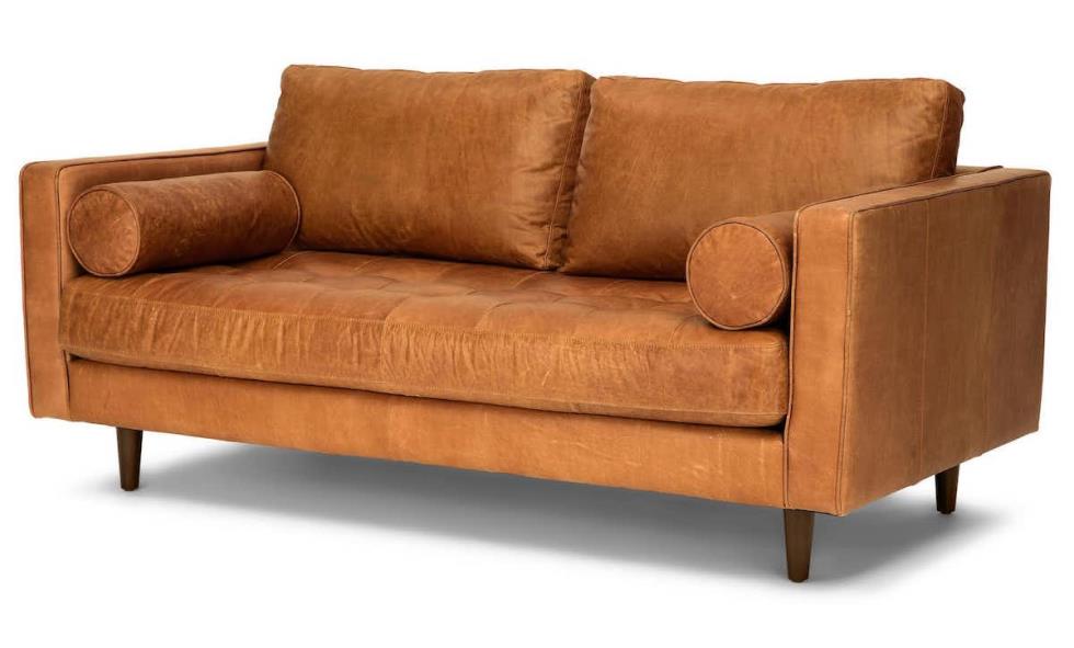 Charme Tan Leather 72 Loveseat Als, Tan Leather Loveseat