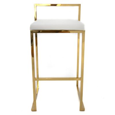 Image two of Theo Barstool, Gold Frame, White Cushion