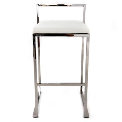 Image two of Theo Barstool, Silver Frame, White Cushion