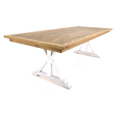 Image of Hampton Dining Table Natural White Legs