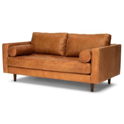 Image two of Charme Tan Leather Loveseat