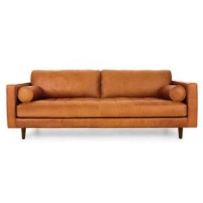 Image of Charme Tan Leather Sofa 88"