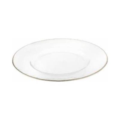 Image two of Clear Thin Silver Rim Charger 13"