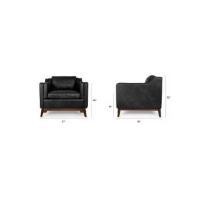 Image two of Oxford Black Leather Chair 37"