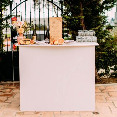 Image two of White Portable Bar 4'