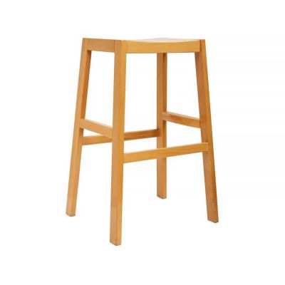 Image of Oak Saddle Wood Barstool