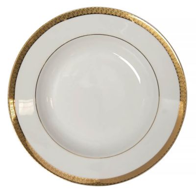 White Gold Rim Charger 12"