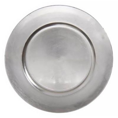 Image of Lacquer Silver Charger 13"