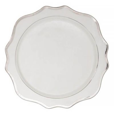 Image of Mozzafiato White & Platinum Charger 13"
