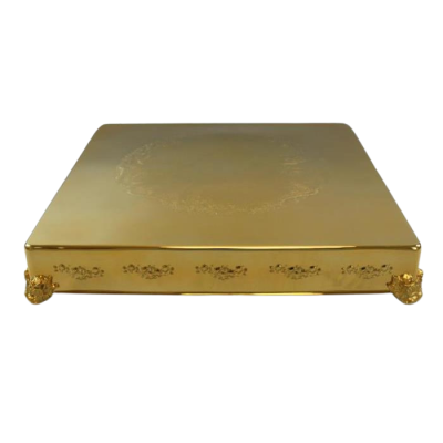 Image of Gold Cake Stand 22" Square