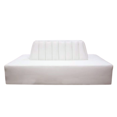 Image of Retro White Faux-Leather Island 7'x54"
