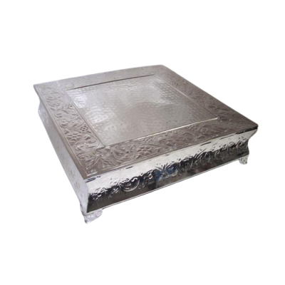Image of Silver Cake Stand 22" Square