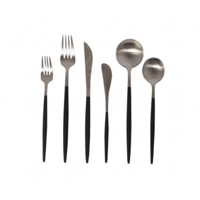 Image of Fina Stainless & Black Flatware