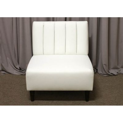 Image two of Retro White Faux-Leather Chair 3'