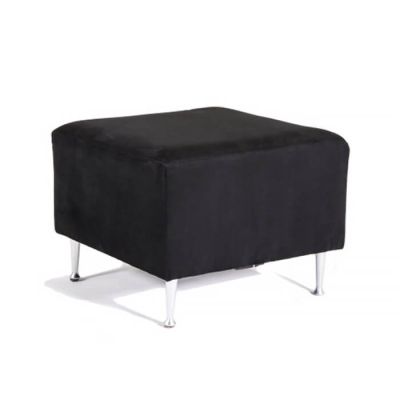 Image of Black Velour Ottoman 2' Square