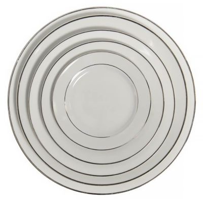 Image of White Silver Rim China